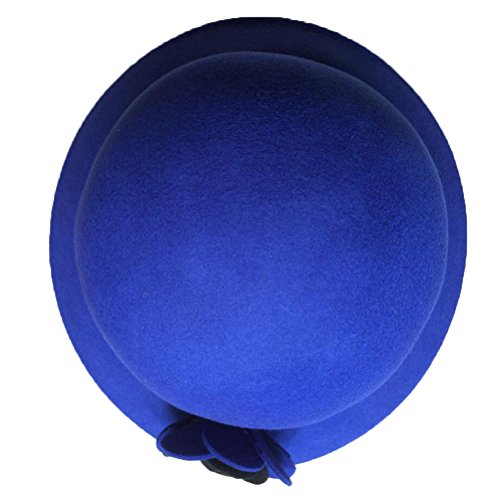 Maitose Women's Bow Wool Felt Bucket Hat Blue