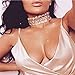 Bingirl Luxury Crystal Rhinestone Choker Necklace Collares Fashion Punk Wide Statement Necklace (Silver)
