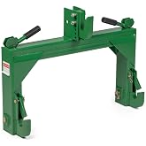 Titan Attachments Green 3 Point Quick Hitch Adaptor to Category 1 Tractors, 3000 LB Lifting Capacity, 27.5" Between Lower Arms, 14.5" - 17.5" Level Adjustment