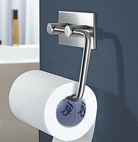 Decity Toilet Paper Holder SUS304 Stainless Steel Tissue Roll Towel Hanger Rustproof Self Adhesive Brushed Finish(Paper Holder)