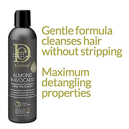 Design Essentials Natural Super Moisturizing & Detangling Sulfate- Free Shampoo- Almond & Avocado Collection, 8 Fl Oz - Thumbnail 2