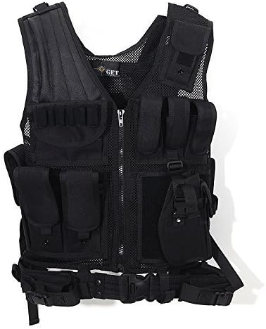 GOTICAL Tactical Outdoor Law Enforcement Tactical Vest Adjustable Adult SWAT Military Police Vest Tactical Outdoor Vest Defense Vest