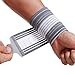 NeoTech Care Wrist Band - Adjustable Compression Strap - Elastic & Breathable Fabric - Support Sleeve for Tennis, Sports, Exercise - Men, Women, Right or Left (Gray Color, Size M, 1 Unit)