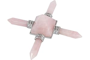 Loveliome Rose Quartz Pyramid 4 Point Energy Generator,4 PointHealing Chakra Crystal Stone