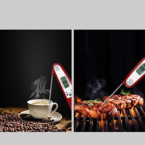 CESHMD Digital Meat Thermometer Grill Thermometer Kitchen Thermometer Instant Read, LCD Screen with Long Probe, Roasting Thermometer Household Thermometer for Roasting BBQ Baby Food