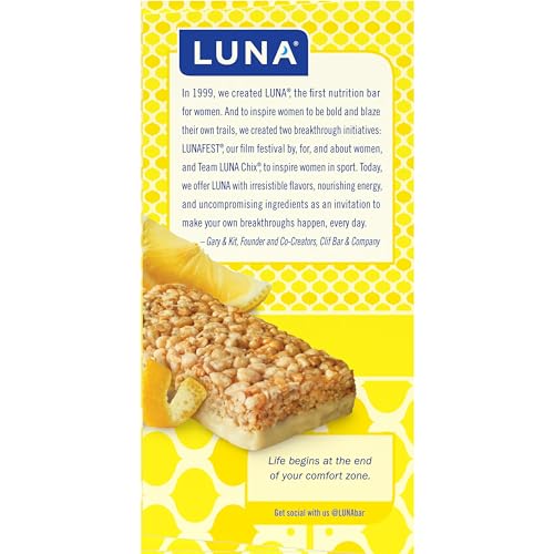 LUNA BAR – LEMONZEST FLAVOR – GLUTEN FREE SNACK BARS – NON-GMO – PROTEIN BARS – MADE WITH ORGANIC OATS – VALUE PACK (12 PACK)