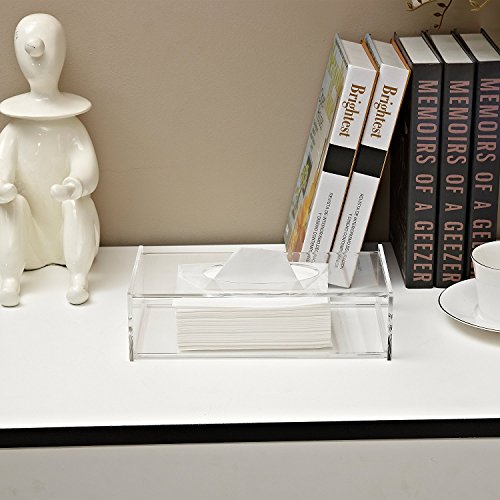 Aoert Acrylic Tissue Dispenser Box Rectangle Clear Tissue Box Cover