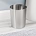 mDesign Round Metal Small Trash Can Wastebasket, Garbage Container Bin for Bathrooms, Powder Rooms, Kitchens, Home Offices - Pack of 2, Durable Brushed Stainless Steel