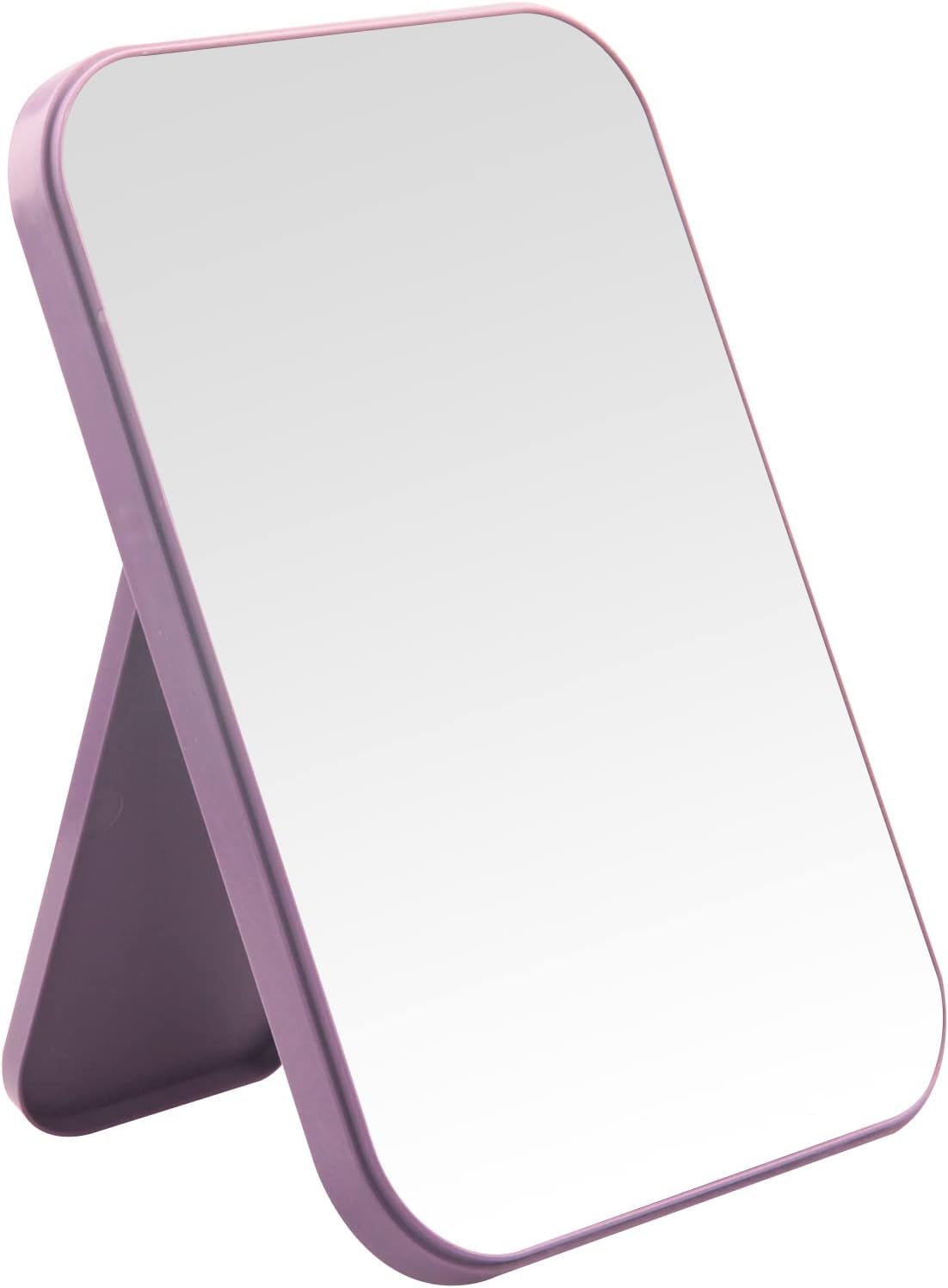 DVHOK 8-Inch Desktop Makeup Mirror, Portable Princess Square Mirror, Table Desk Wall Hanging Dual-Purpose Purple