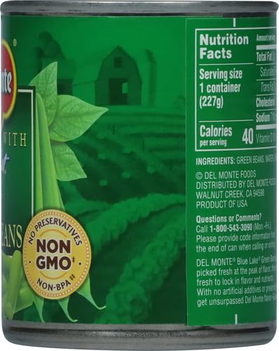 DEL MONTE CANNED FRESH CUT GREEN BEANS, 8 OUNCE
