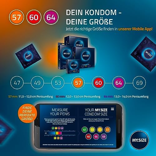 Kondome - 3 x 10er set 57, 60, 64 mm 3x10 Stück extra dünn | mit Natürlichem Hautgefühl | Wandstärke von 0,07 mm
