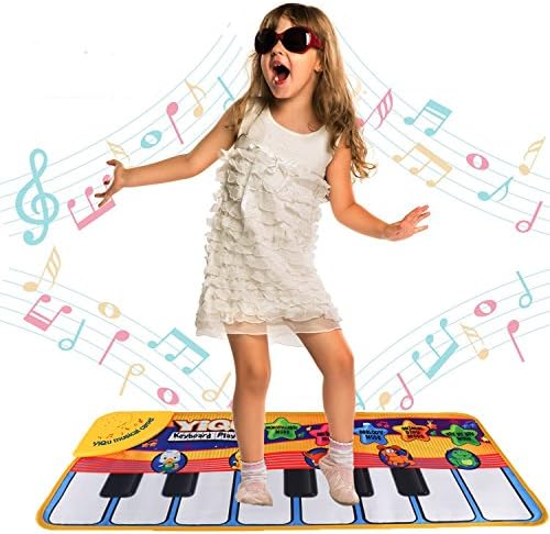 Floor Piano Mat Toy Piano Play Mat for Kids Babies Toddlers Animal Musical Toy Multi Function Step on Dace Piano Mat