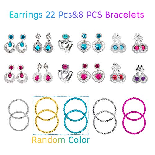 WATINC 54pcs Jewelry Toy,Girl's Jewelry Dress Up Play Set,Included Crowns, Necklaces,Wands, Rings,Earrings and Bracelets