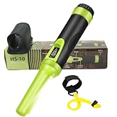 Fully Waterproof LCD Display Pinpointing Gold Metal Detector with LED Flashlight,360 Degree Searching Pinpointer,IP68 Underwater to 3m/9.8feet Treasure Hunter for Adults and Kids, Three Modes,Green