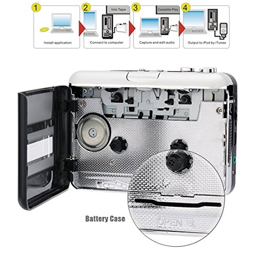 Best and most practical retro cassette player - Portable tape player Capture MP3 music music via USB - Compatible with laptop and personal computer - Convert Walkman cassette to iPod format