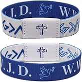 Flvkev Daily Bible Verse Bracelet Scan for Men Women WWJD Bracelets Wearable Bible Bracelet Christian Scripture Bracelets Catholic Inspirational Religious Gifts (wwjd-blue)