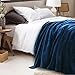 Luxury Collection Microplush Flannel Fleece Blanket | Ultra Soft 380 GSM Lightweight All-Season Anti-Static Throw/Blanket for Sofa Couch Bed (Throw (50'' x 60''), Navy Blue)