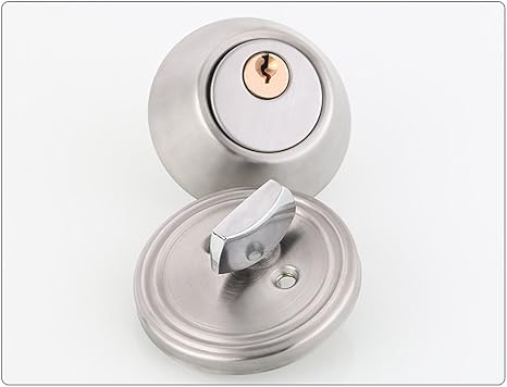 Amazon Qrity デッドボルトキー付きロックセット 鍵付き デッドボルト ホーム ドアノブ シングルシリンダー 35 50mmドア厚さ バックセット60 70mm ドア用金物