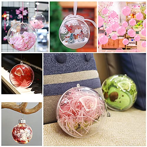 24 Pack Clear Plastic Fillable Ornaments Ball,2.8inch/70mm Transparent