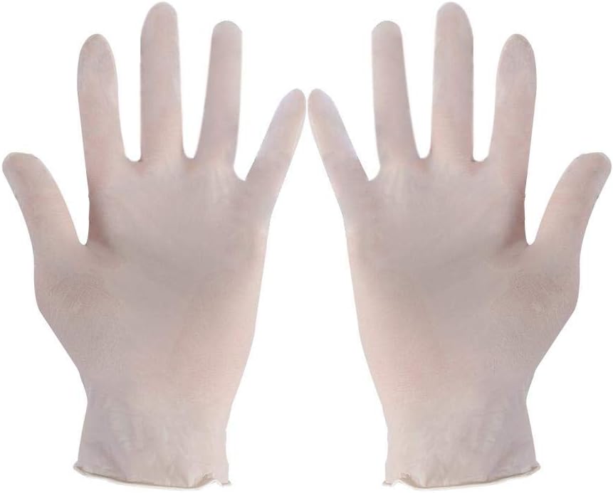 Disposable Nitrile Gloves Powder Free Household Cleaning Spa Hair Salon Gloves(10PCS S,White)