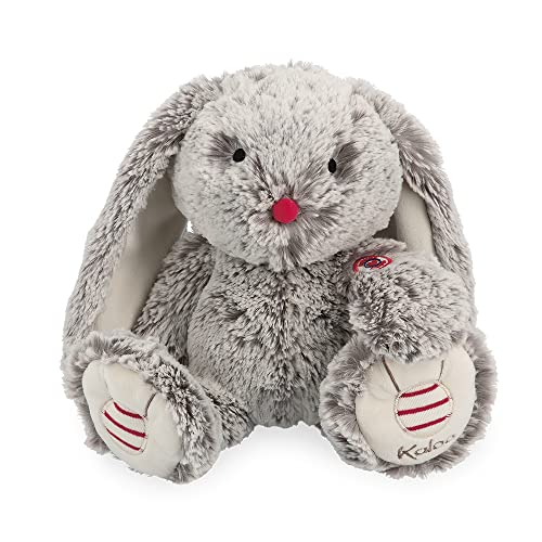 Kaloo - Rouge Kaloo - 31 cm Prestige Grey Léo The Rabbit Musical Plush - Soft-Furred Soft Toy - Big-Eared Rabbit Plush - “Toyland” Melody - Weighted Legs - 0 Months +, K223005