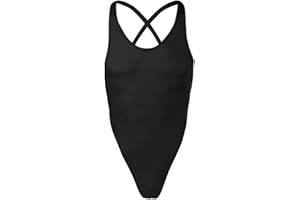 IWEMEK Men's One-piece High Cut G String Underwear Wrestling Singlet Leotard Bodysuit Thongs