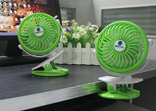 image for Mini Desk Fan, Glovion Clip-on Stroller Fan, 2600mAh Rechargeable Batt