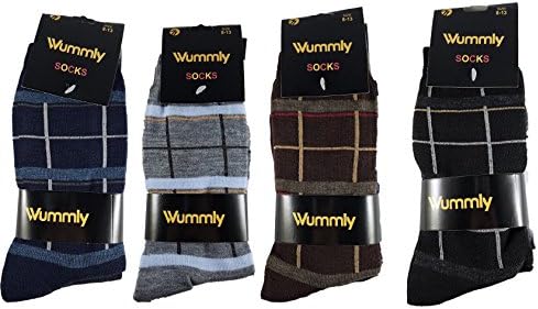 New 12 Pairs - Dozen Mens Dress Socks Fashion Multi Color 8-13 size (Assortment 6)