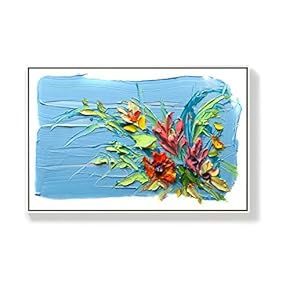 Framed Canvas Home Artwork Decoration Oil Flowers Canvas Wall Art for Living Room, Bedroom - 16x24 inches