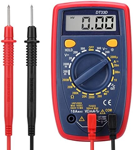 Digital Multimeters, Electronic Amp Volt Ohm Voltage Meter Multimeter with Diode and Continuity Test , Backlight LCD Display