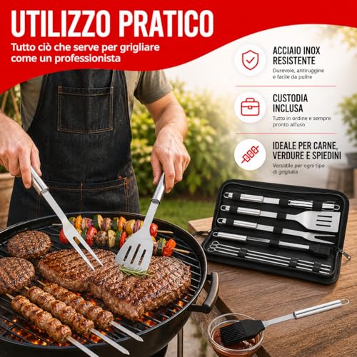 9-Piece Barbecue Tool Set Stainless Steel Barbecue Gloves Set of Tools Double Heat Resistant Oven Gloves for Barbecue Grilling Baking Fireplace
