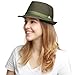 The Hat Depot Light Weight Classic Soft Cool Mesh Crushable Fedora hat (L/XL, Olive)