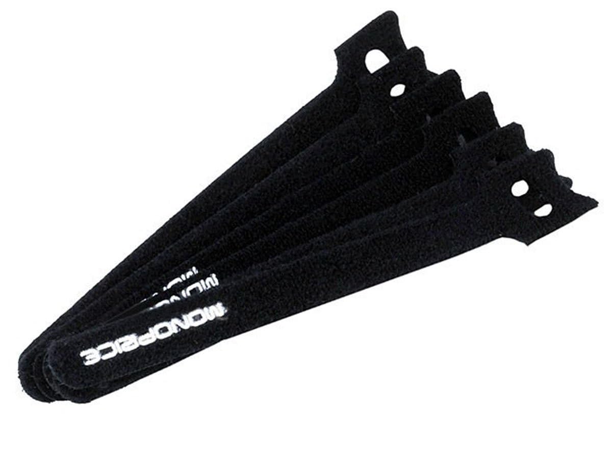 Monoprice 106476 6-Inch Hook and Loop Fastening Cable Ties, Black