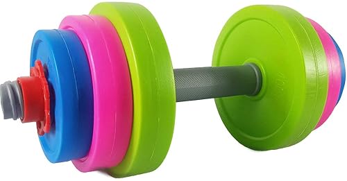 Sports & Outdoors - RAINBOW TOYFROG Toys Dumbbells -Kids Workout Equipment Set- Pretend Toddler Gym Stuff Weights for Exercises -Adjustable Dumbbell Fill with Beach Sand or Water