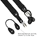 HOLA AMCS Men's Y Back Suspenders with Strong Clips&Leather Joint& Button End Strap& Heavy Duty (Black)
