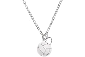 GIMMEDAT Heart Baseball, Basketball, Lacrosse, Soccer, Softball, Tennis, Volleyball Necklace for Women Sports Fan Jewelry Gift for Player