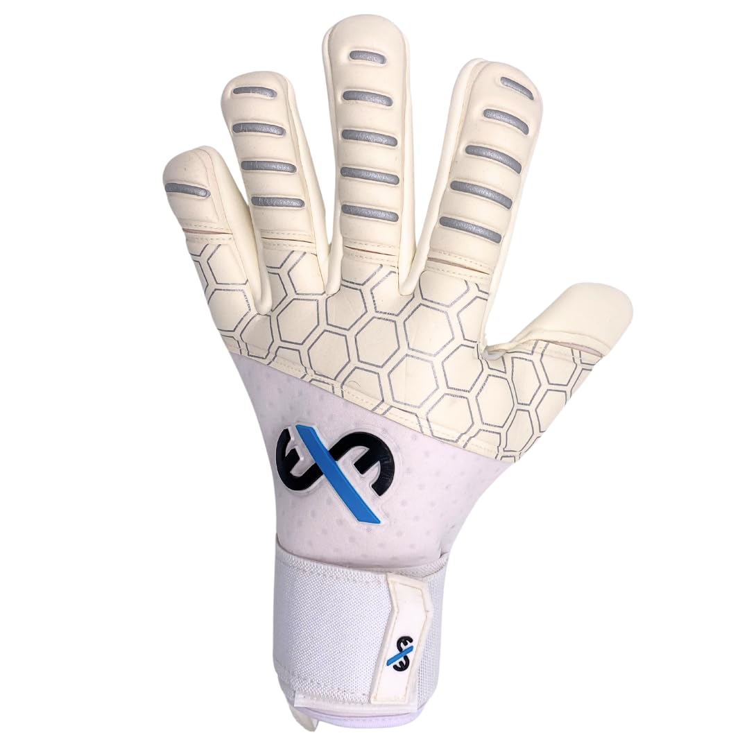 Goalkeeper Gloves for Adults Youths Boys and Girls| Latex with Grip| Professional Premium Quality for games and training| Double wrist strap for support| Negative cut for comfort and feel (Academy, 9)