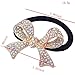 Stuffwholesale 6pcs Elastic Hair Rope Silver Butterfly/Bow Knot/Heart Rhinestone Crystal Hair Band Ponytail Holder Hair Ties Accessories (#3)