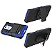 LG Leon Case, LG Power Case, EC™ Hybrid Dual Layer Combo Armor Protective Case Cover with Kickstand and Locking Belt Swivel Clip for LG Tribute 2/ LG Leon LTE C40 (Black+Dark Blue)