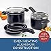 Farberware Neat Nest Space Saving Nonstick Saucepots/Pots and Pans Set/Dishwasher Safe, Made in The USA, 4 Piece, Black