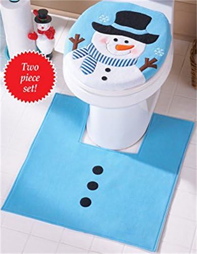 ISNOWKING Christmas Snowman Santa Toilet Seat Cover Set (3 Piece) (Style 5)