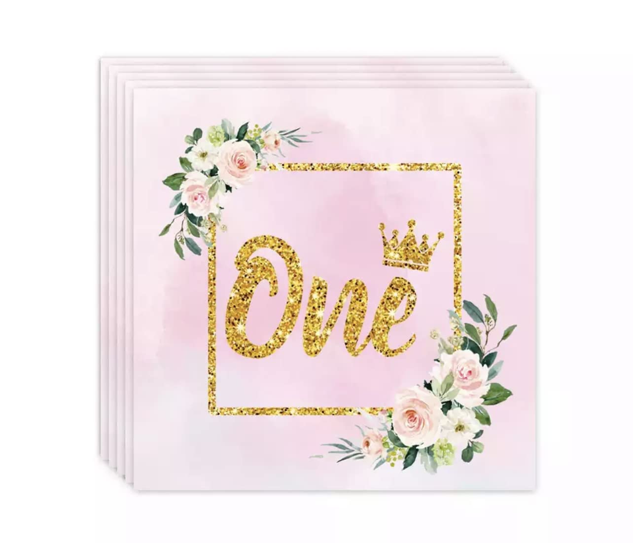 First Birthday Pink Party Disposable Paper Napkins x20