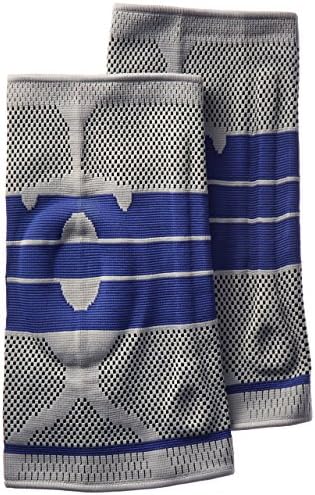 Adir Direct 2 Piece Sport Pro Metallic Lateral Support High Compression Silicone Padded Knee Sleeve Brace