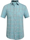 SSLR Men's Straight Fit Short Sleeve Gingham Shirt