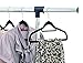 Finnhomy Heavy Duty 50 Pack Clothes Hangers with 10 Multiple Use Finger Clips, Durable Slim-Line Velvet Hangers Non-Slip Sturdy Clothing Hangers, Black