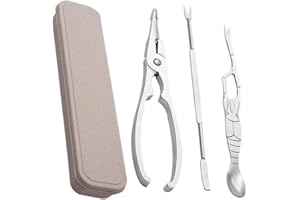 ibasenice Crab Eating Kit with Pliers and Fork for Oysters and Crab Legs for Color