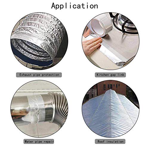KIWIHUB 4.2 Mil (2 inch-82ft) Aluminum Tape/Aluminum Foil Tape, Silver,Good for HVAC, Sealing & Patching Hot & Cold Air Ducts, Metal Repair