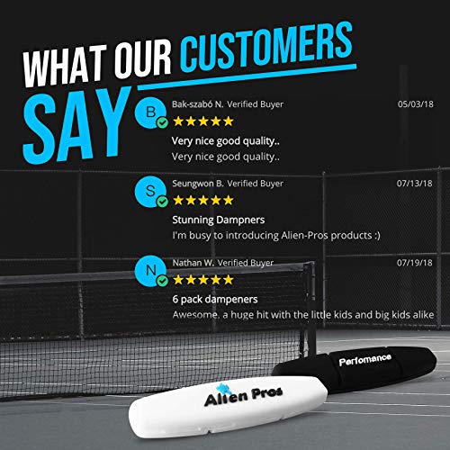 image for Alien Pros Performance Tennis Racket Dampeners (3 Pack, Black) - Perfe