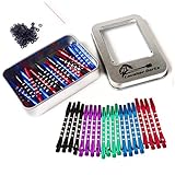 5 Colors(30 Pcs) Aluminum Medium Darts Shafts Dart Stems Throwing Fitting with O'ring 53mm