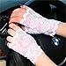 Tinksky Women Half Hand Short Gloves UV Protection Fingerless Gloves Sun Block for Driving, gift for women 1 Pair(White)